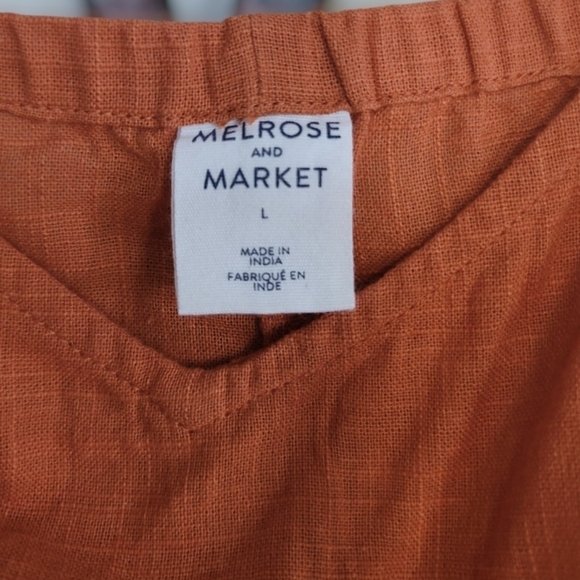 *NWT* MELROSE AND MARKET, 100% Cotton Puff Sleeve Crop Top, Rust Amber, Sz Large - Picture 2 of 4